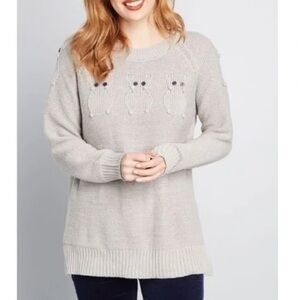 ModCloth Critter Credibility Mouse Sweater Size Large